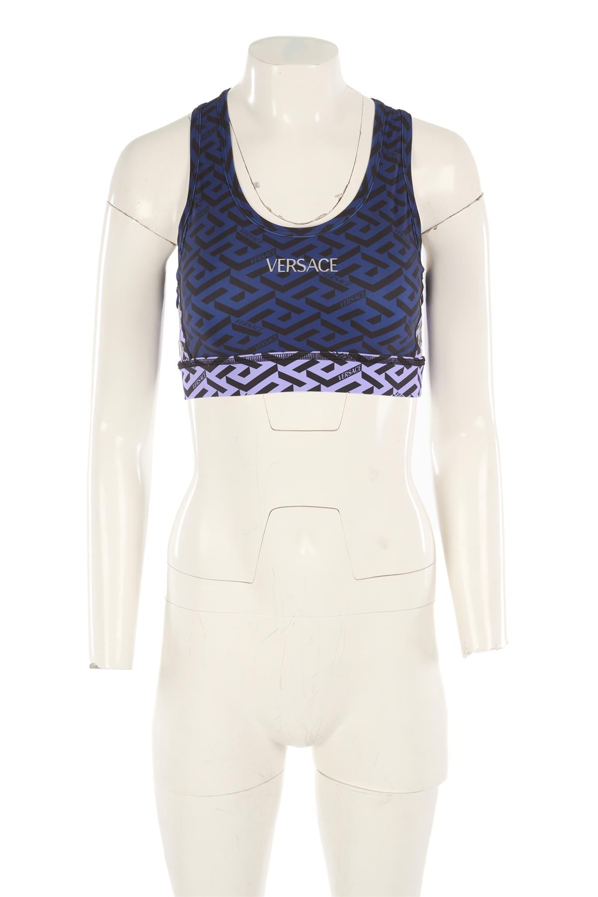 VERSACE NAVY JERSEY TOP MEDIUM