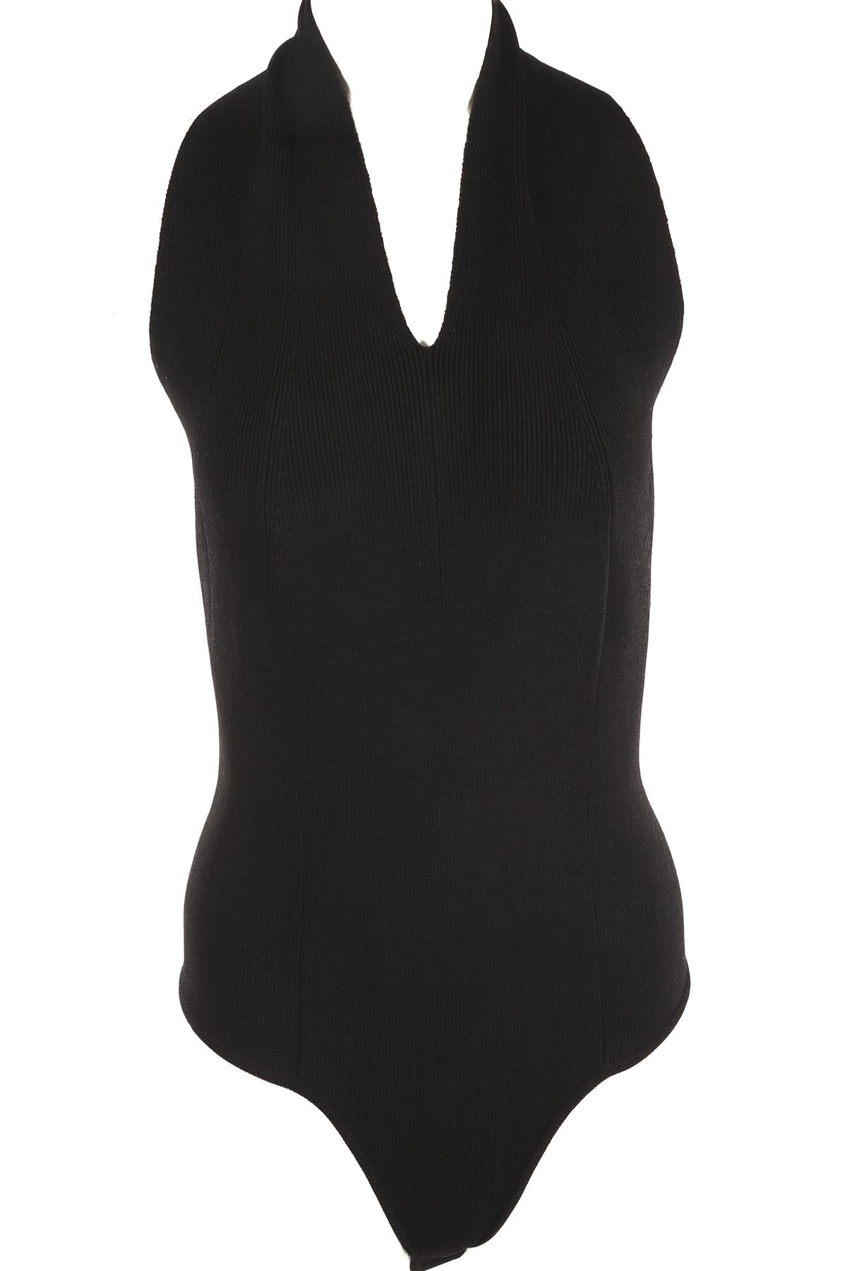KHAITE BLACK KNIT BODYSUIT LARGE