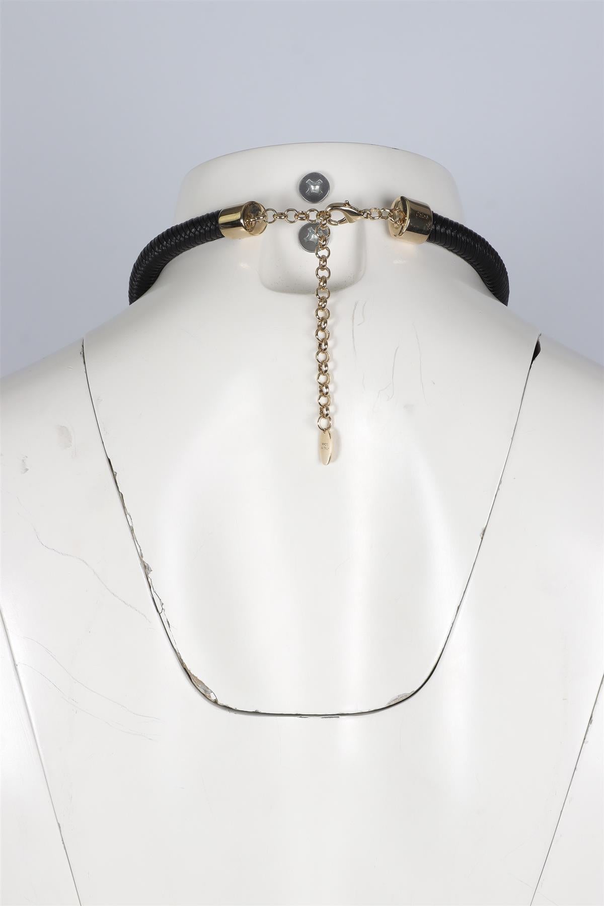 CHLOÉ BLACK LEATHER NECKLACE