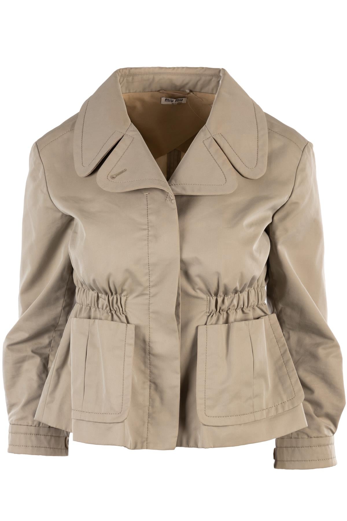 MIU MIU GREY COTTON JACKET IT 42 UK 10