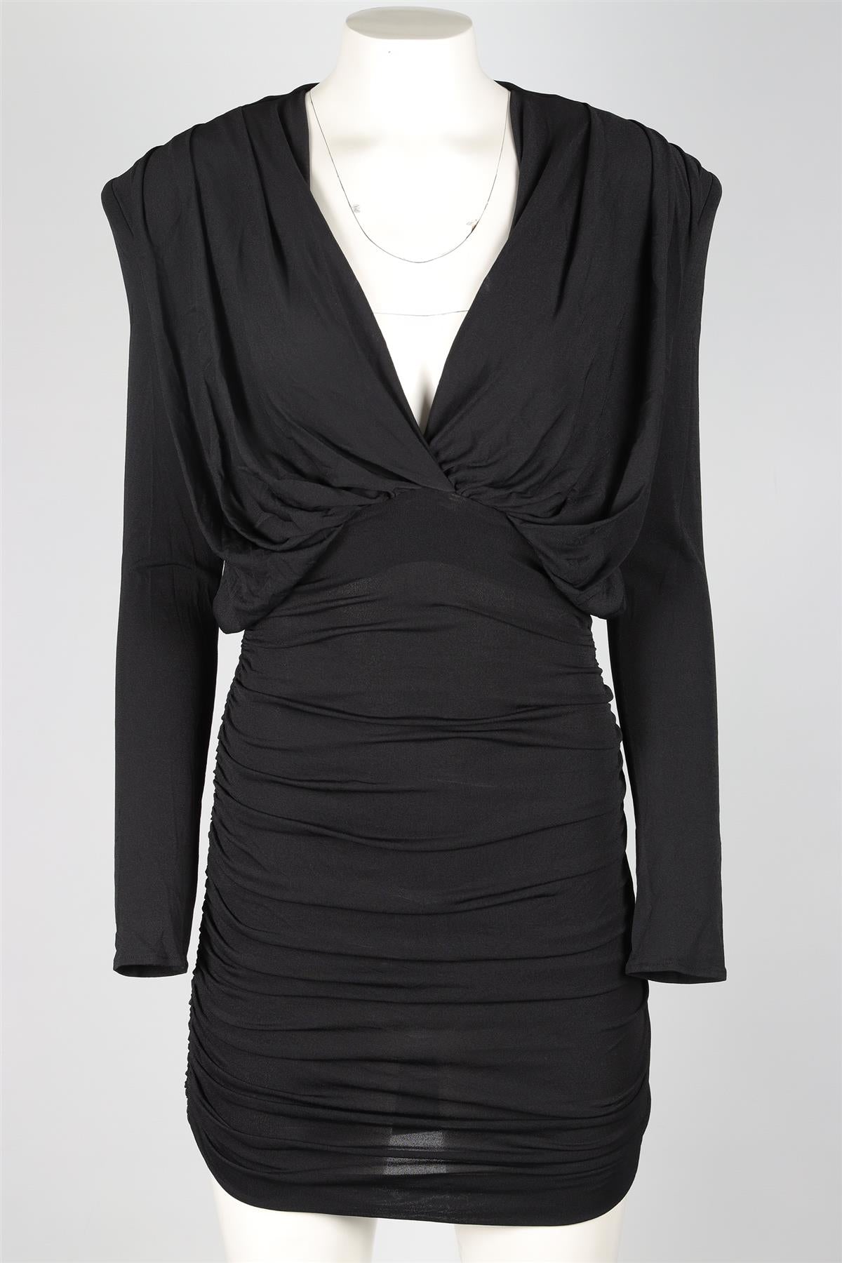 MAGDA BUTRYM BLACK JERSEY MINI DRESS FR 32 UK 4