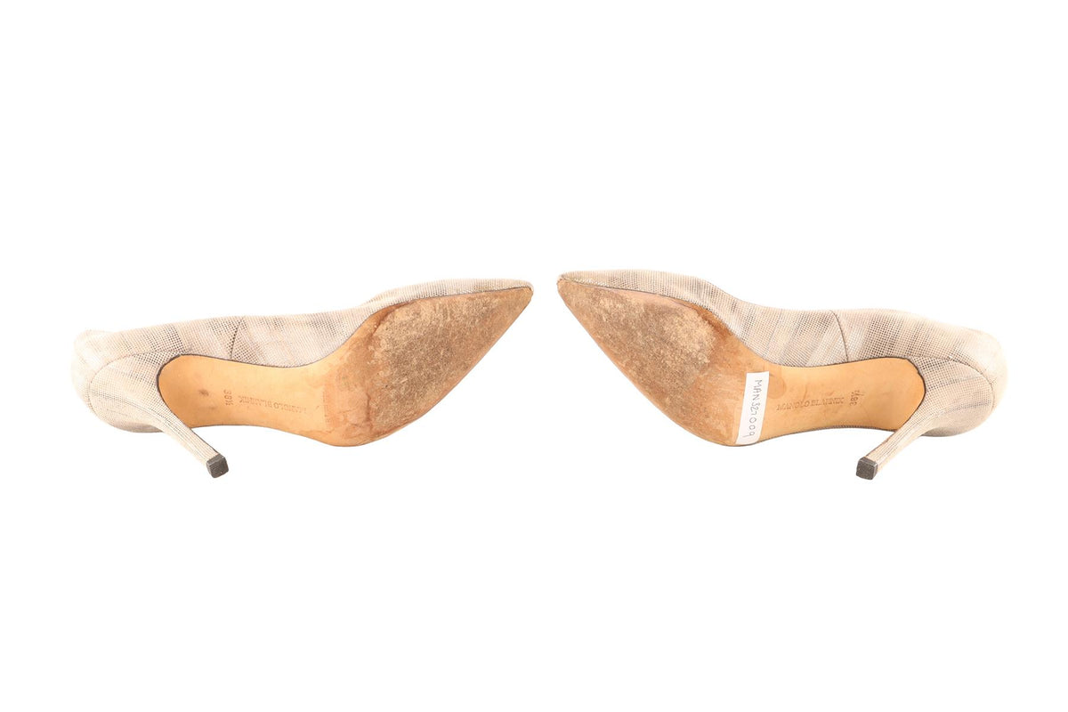 MANOLO BLAHNIK BEIGE SUEDE PUMPS EU 38.5 UK 5.5 US 8.5