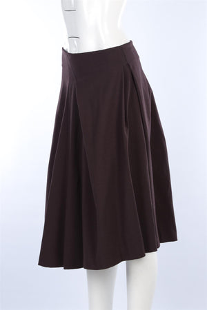 JIL SANDER BROWN JERSEY MIDI SKIRT FR 38 UK 10