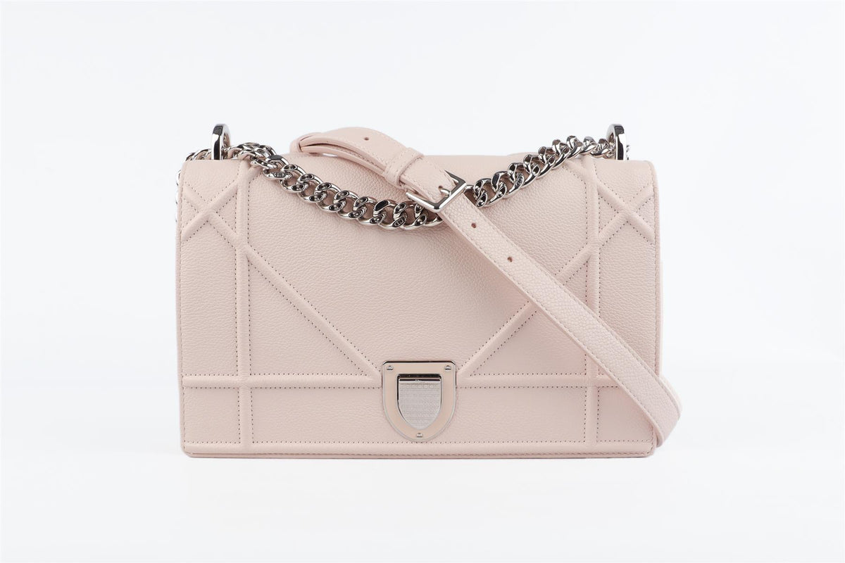 CHRISTIAN DIOR PINK DIORAMA MEDIUM LEATHER SHOULDER BAG