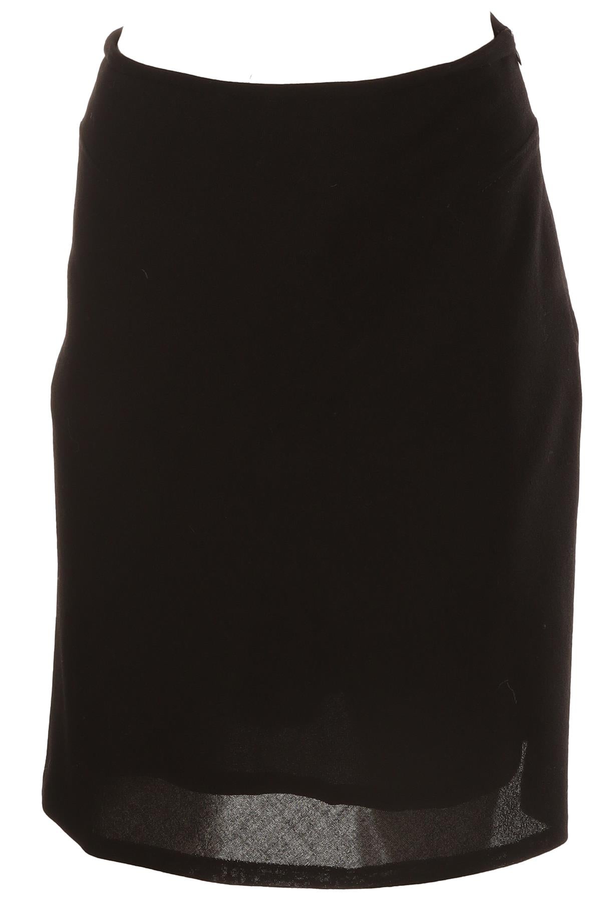 FONTANA COUTURE BLACK WOOL MINI SKIRT IT 40 UK 8