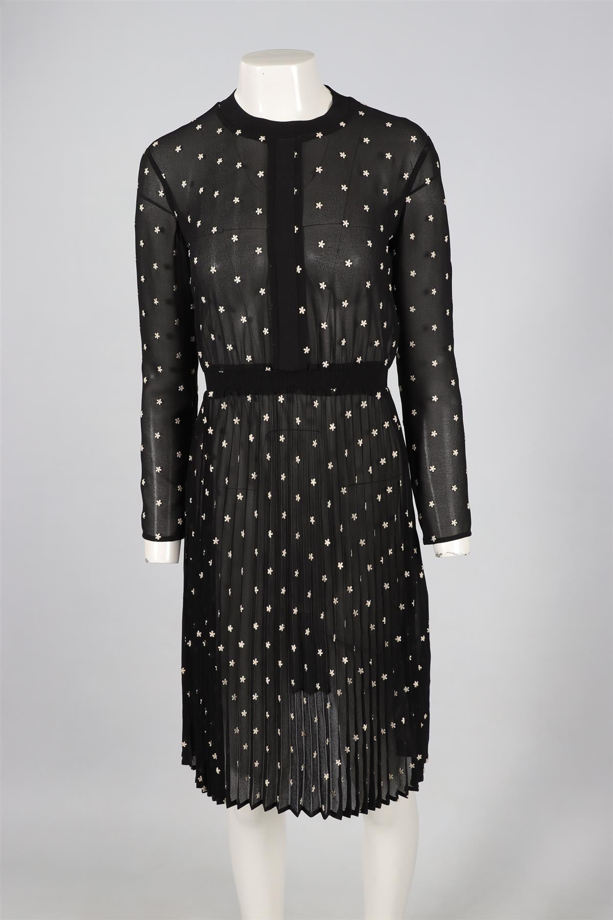 MAJE BLACK CREPE MINI DRESS UK 10