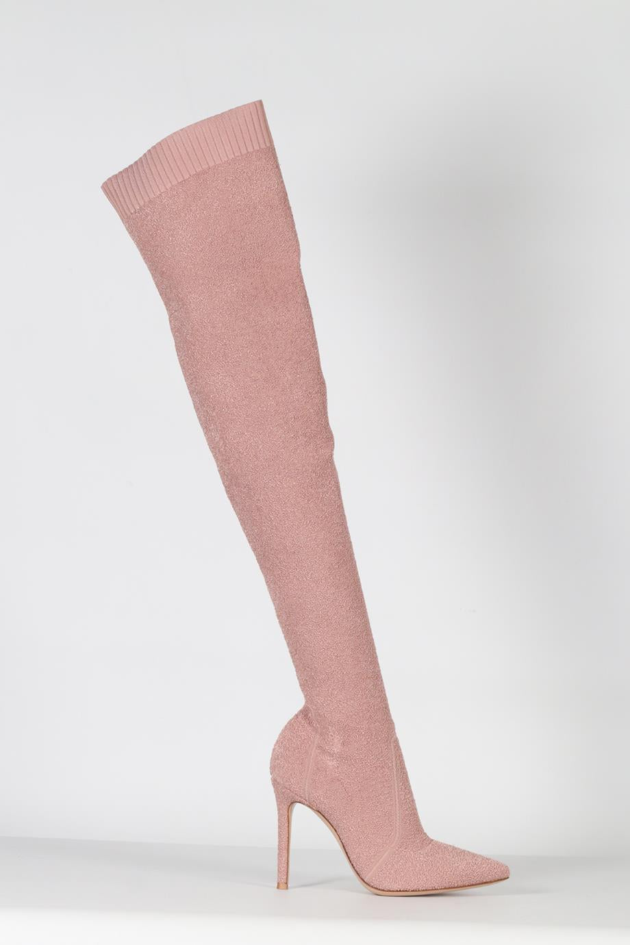 GIANVITO ROSSI STRETCH KNIT OVER THE KNEE BOOTS EU 38 UK 5 US 8