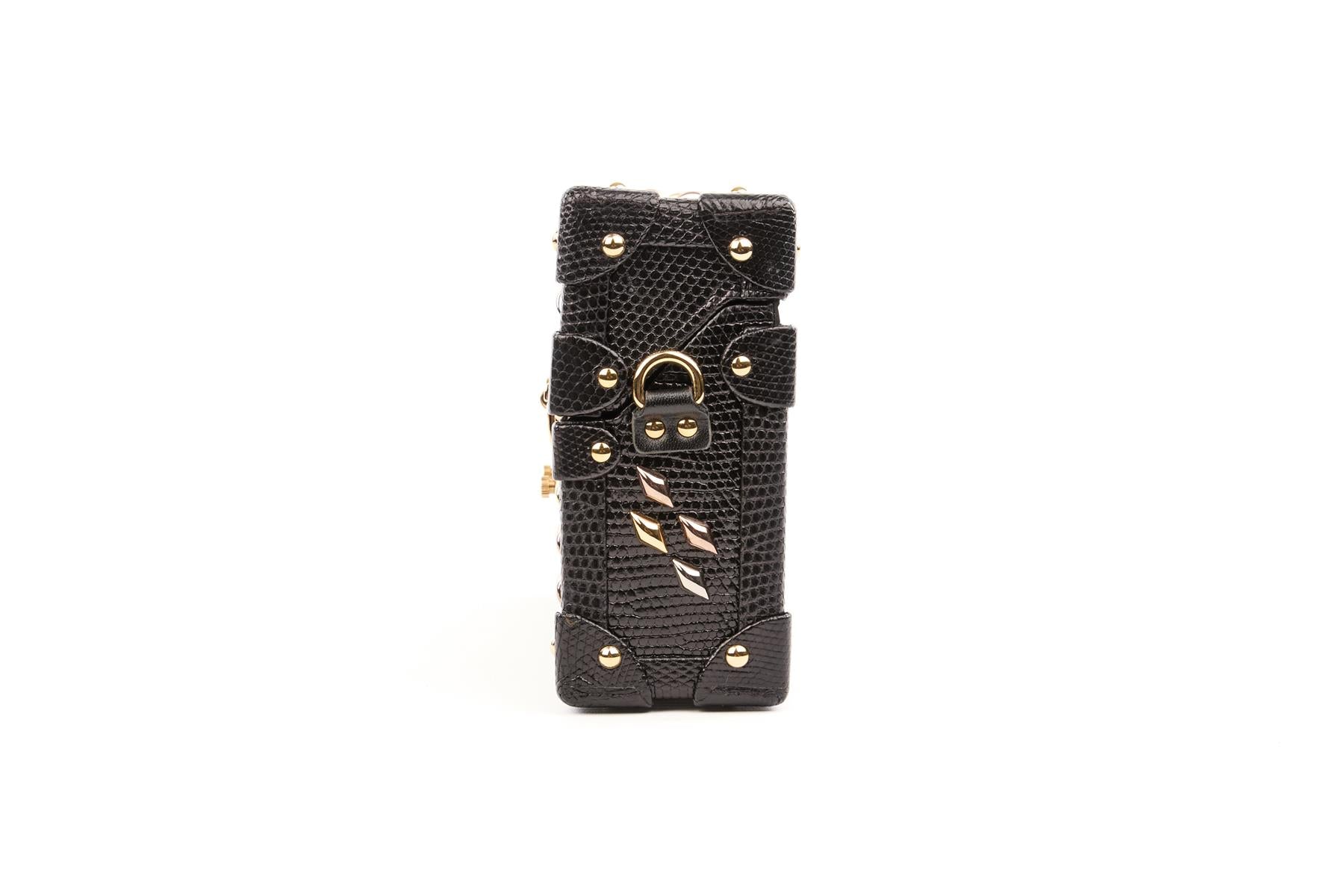 LOUIS VUITTON BLACK 2016 PETITE MALLE LEATHER CLUTCH