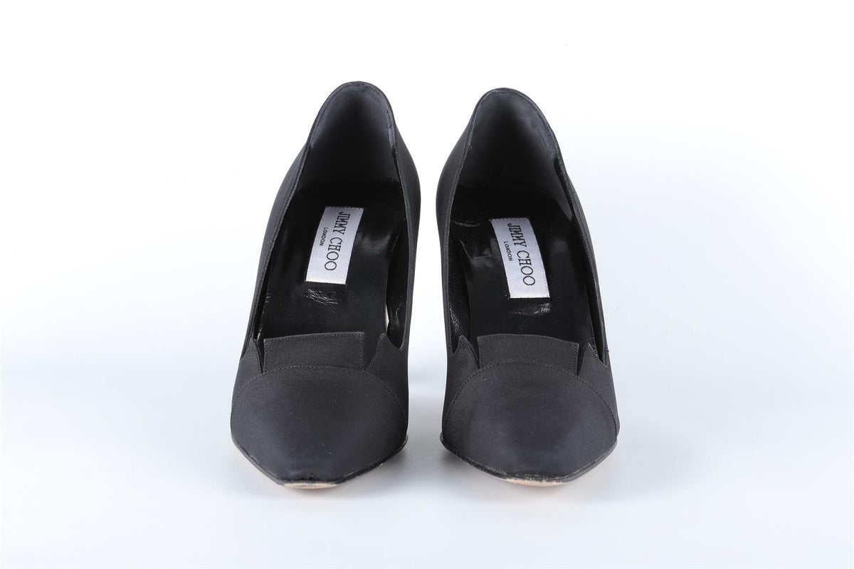 JIMMY CHOO BLACK GROSGRAIN PUMPS EU 38 UK 5 US 8