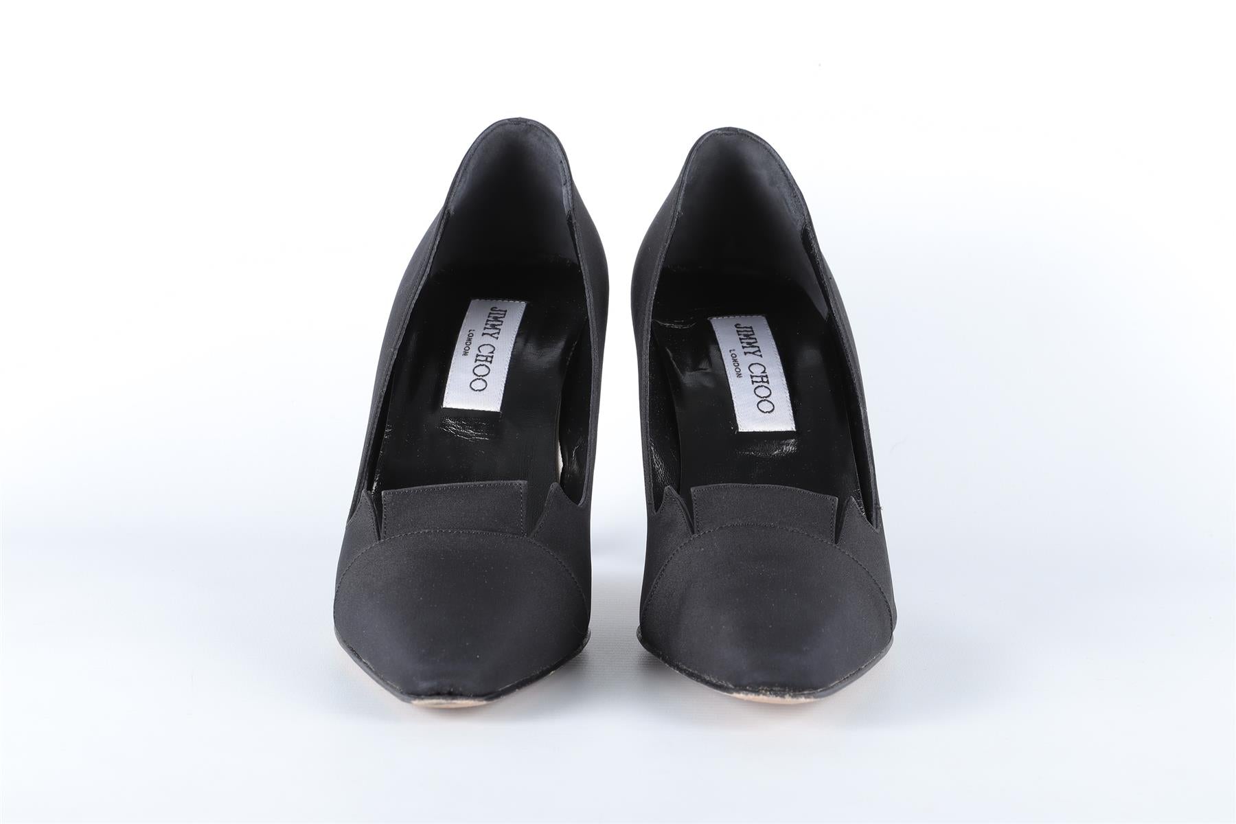 JIMMY CHOO BLACK GROSGRAIN PUMPS EU 38 UK 5 US 8