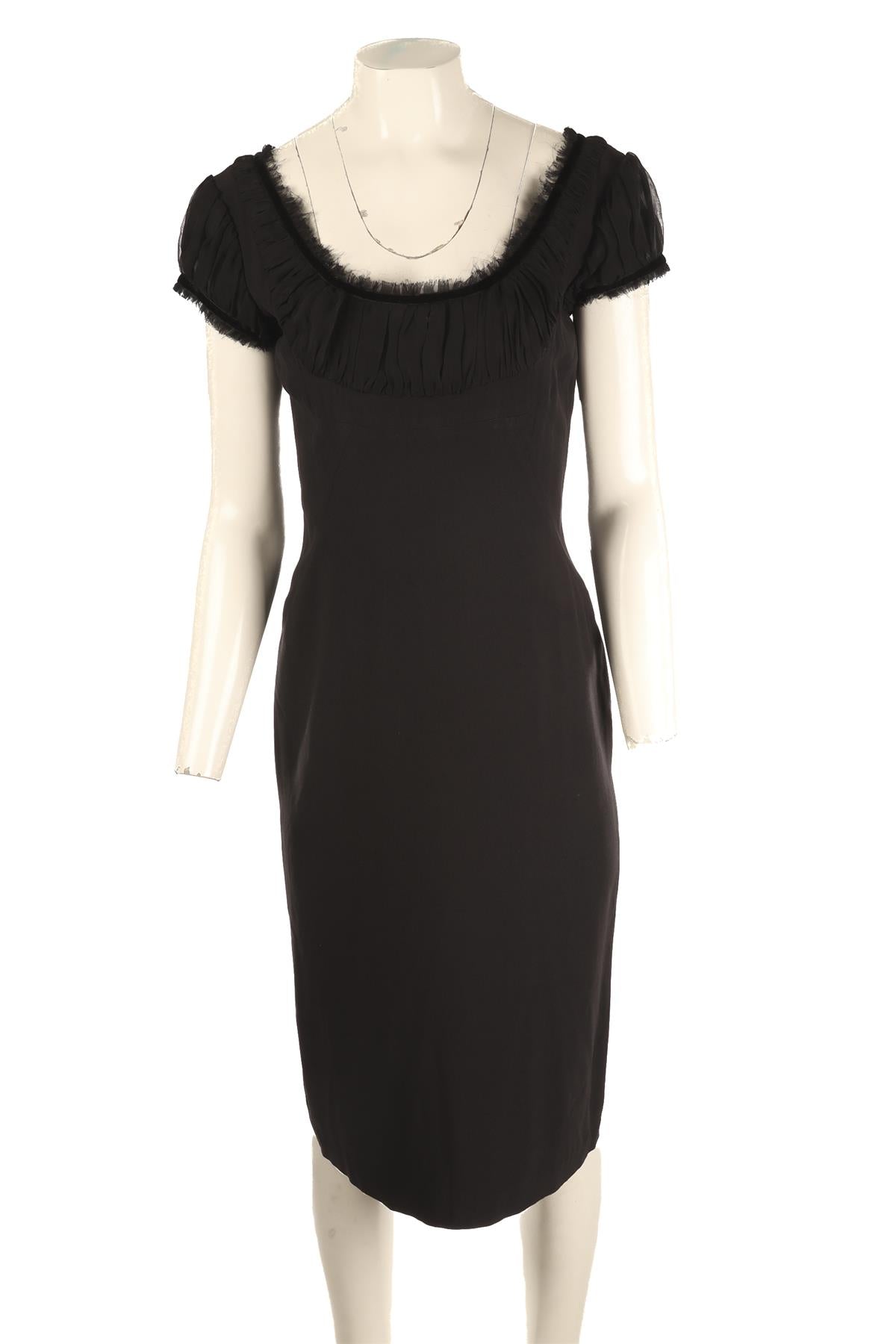 ALEXANDER MCQUEEN BLACK 2008 SATIN MINI DRESS IT 42 UK 10