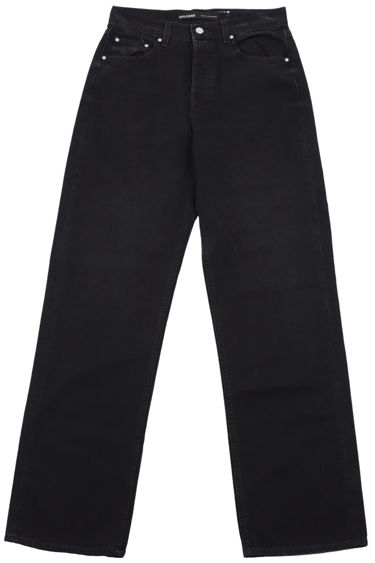 GRLFRND BLACK HIGH RISE WIDE LEG JEANS W24 UK 6