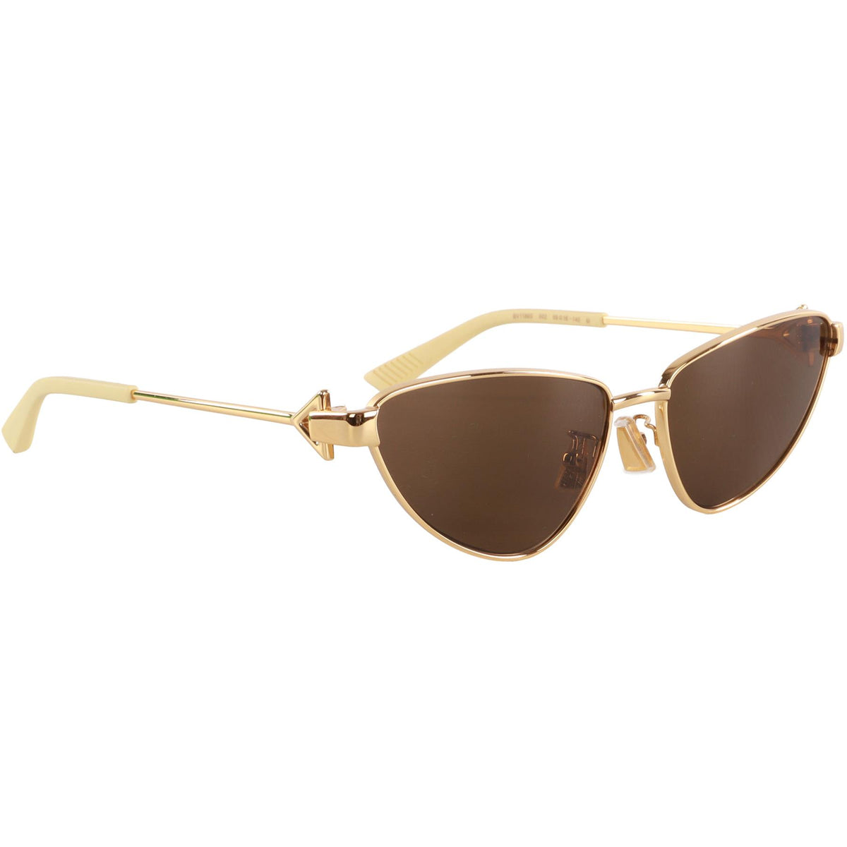 BOTTEGA VENETA GOLD CAT EYE METAL FRAME SUNGLASSES