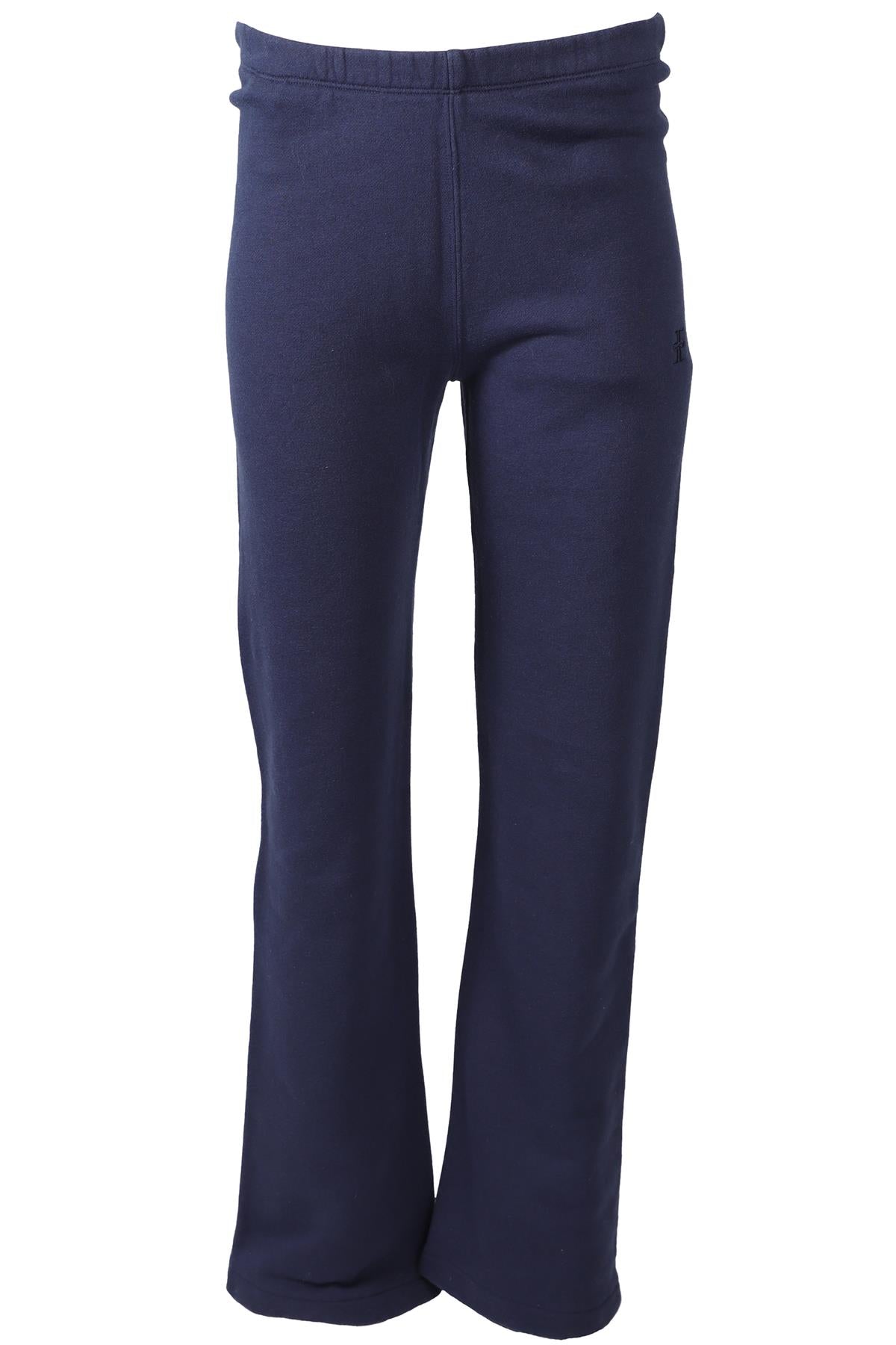 THE ETERNE NAVY COTTON STRAIGHT LEG PANTS SMALL