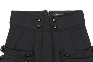 ISABEL MARANT BLACK WOOL SKIRT FR 36 UK 8