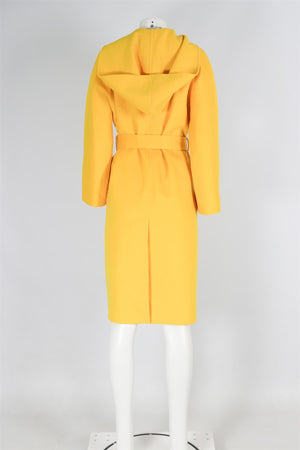 HERMÈS YELLOW CASHMERE COAT FR 34 UK 6
