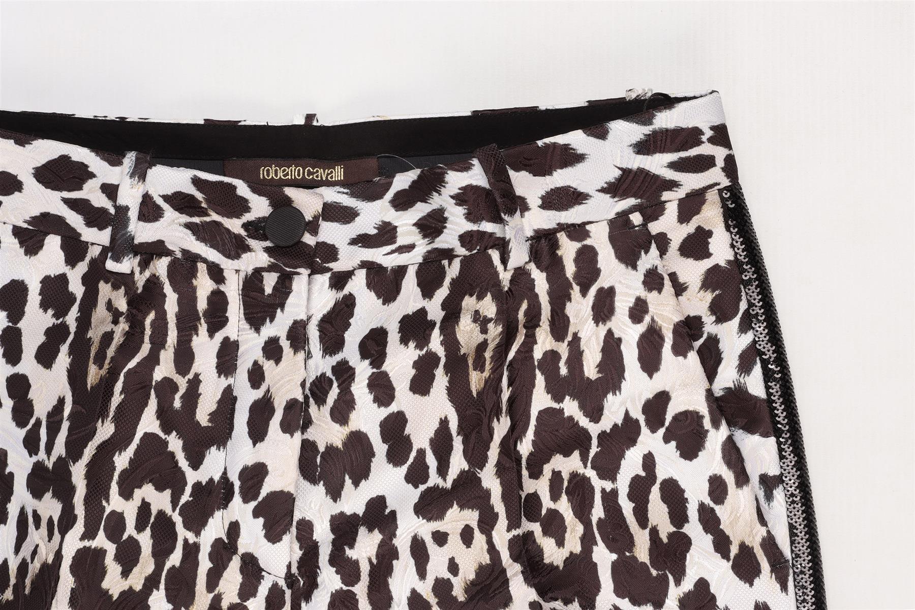 ROBERTO CAVALLI MULTI SATIN FLARED PANTS IT 38 UK 6