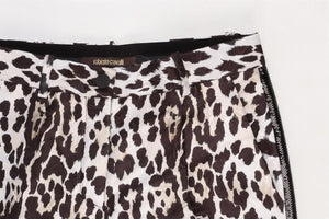 ROBERTO CAVALLI MULTI SATIN FLARED PANTS IT 38 UK 6
