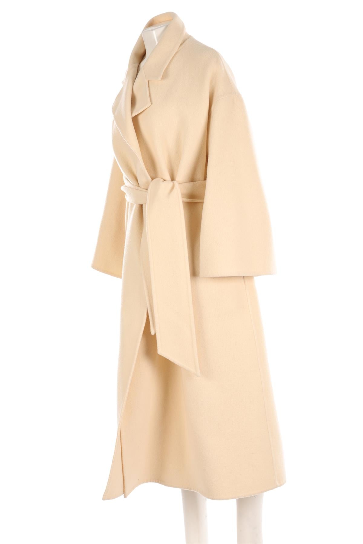 KHAITE CREAM WOOL COAT XSMALL/SMALL