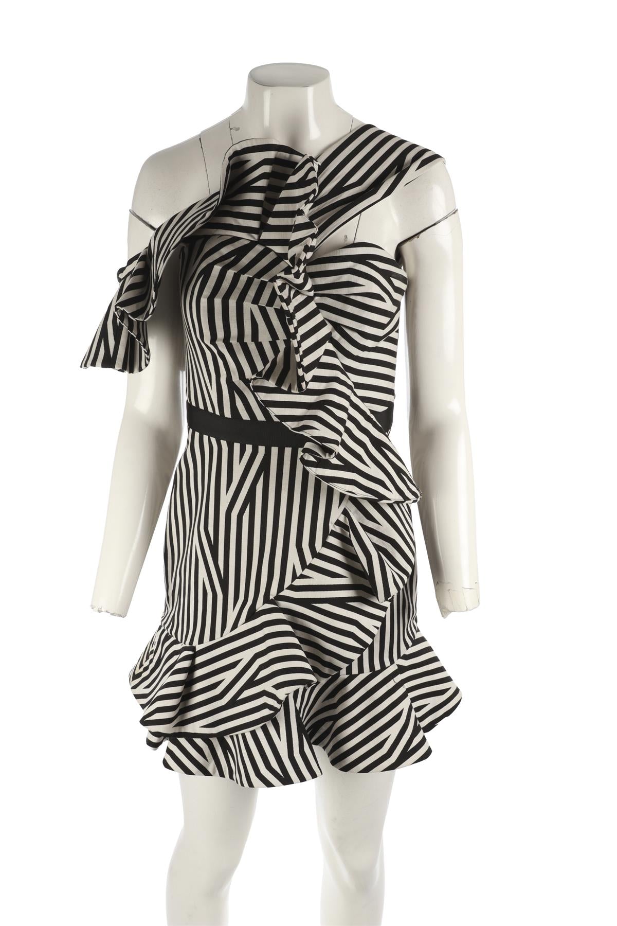 SELF-PORTRAIT ECRU MINI DRESS UK 8