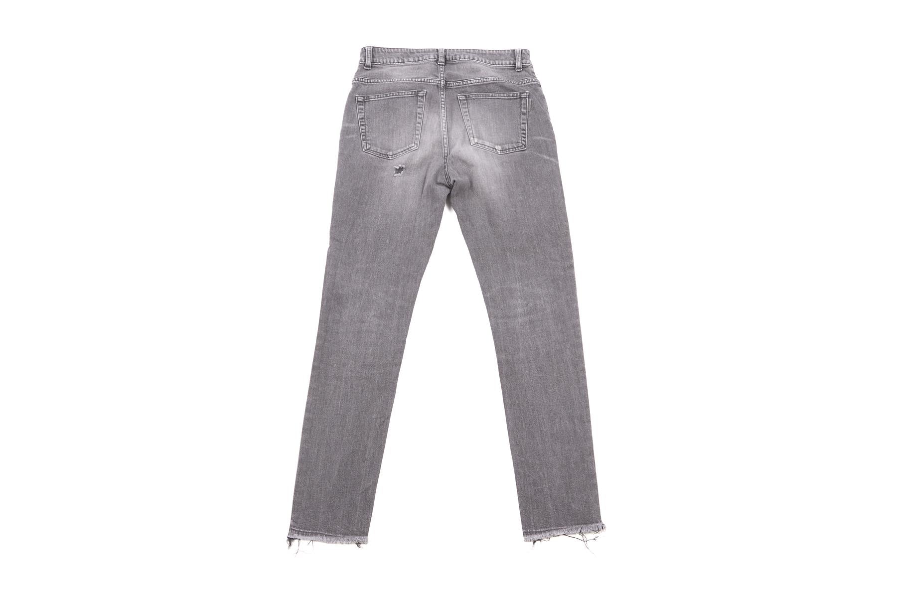 SAINT LAURENT GREY HIGH RISE SKINNY JEANS UK 8