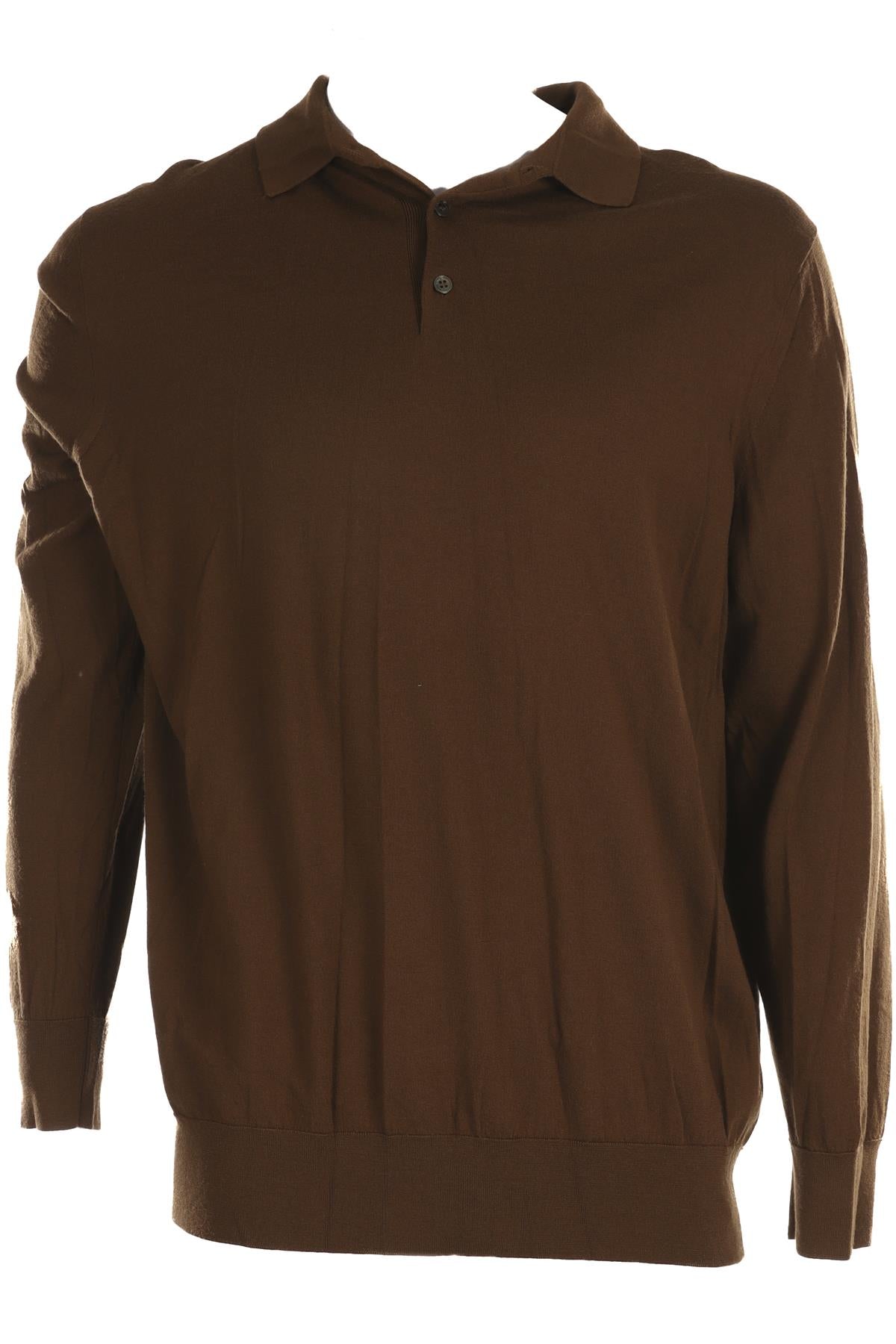 LORO PIANA BROWN MEN'S WOOL SWEATER IT 56