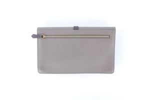 FENDI BUSTINA BROWN LEATHER CLUTCH