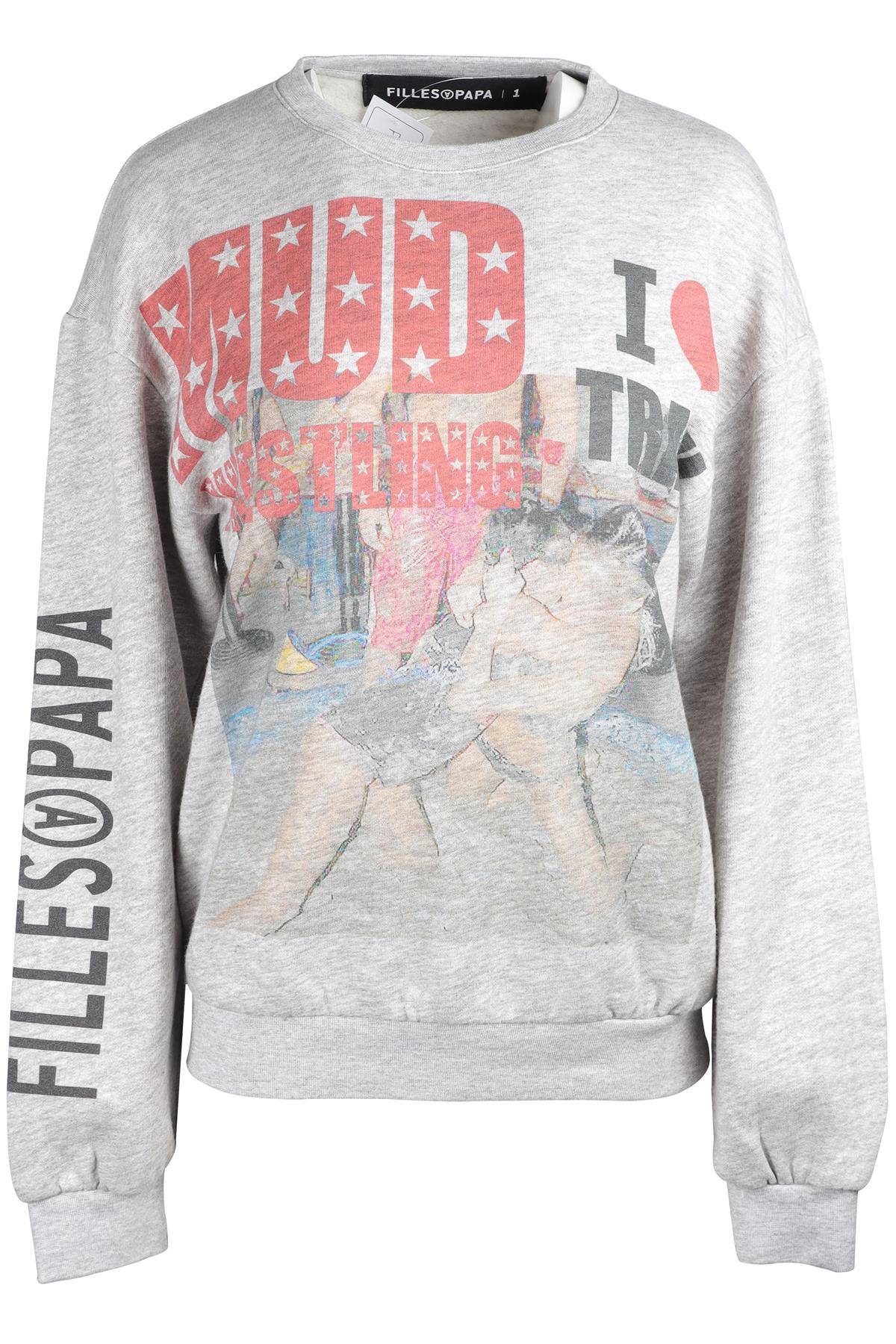 FILLES A PAPA GREY COTTON SWEATSHIRT UK 8