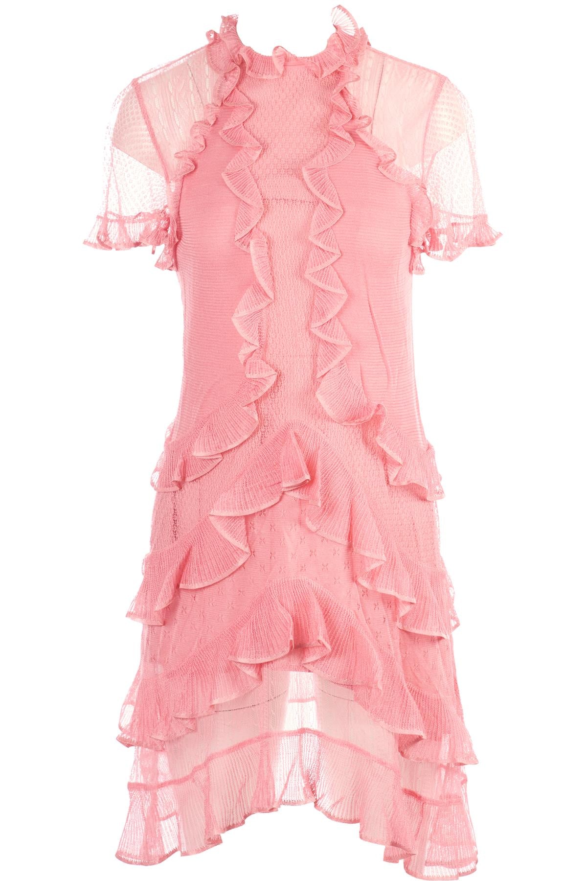 ALEXANDER MCQUEEN PINK SILK MINI DRESS MEDIUM