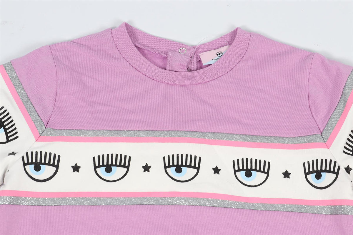 CHIARA FERRAGNI PURPLE KIDS GIRLS COTTON SWEATSHIRT 36 MONTHS