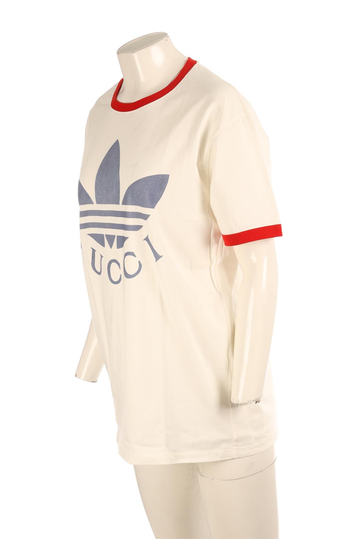 GUCCI + ADIDAS WHITE COTTON T-SHIRT LARGE