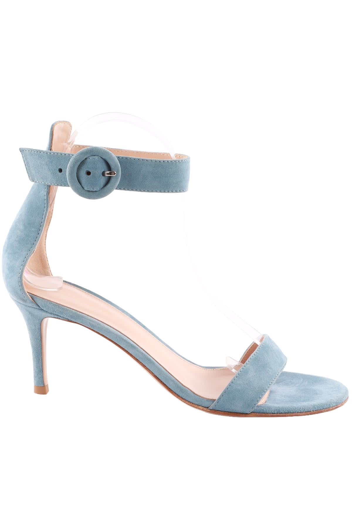 GIANVITO ROSSI BLUE SUEDE SANDALS EU 36 UK 3 US 6