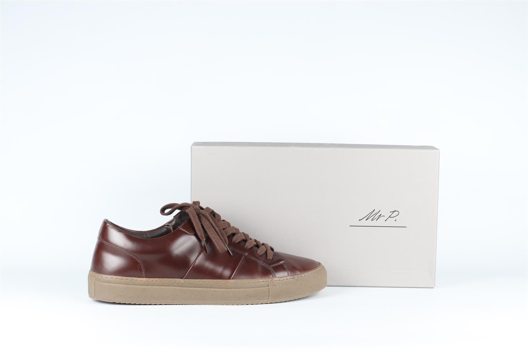 MR P BROWN MEN'S LEATHER SNEAKERS EU 45 UK 11 US 12