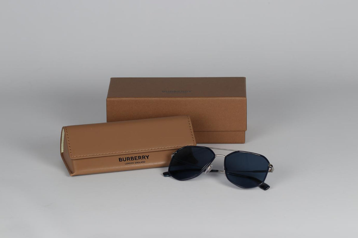BURBERRY HEXAGON FRAME METAL SUNGLASSES