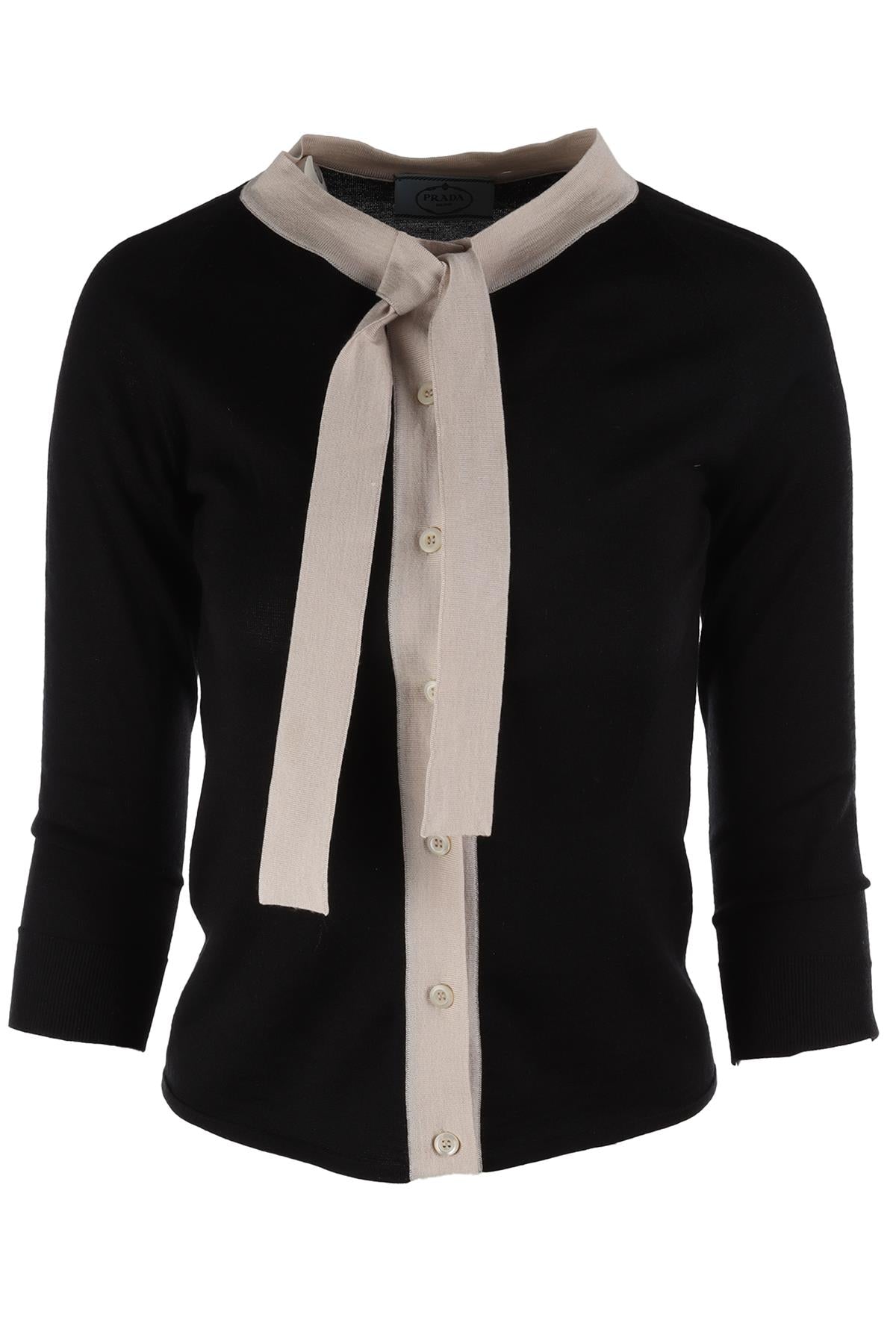 PRADA BLACK WOOL CARDIGAN IT 38 UK 6 US 2