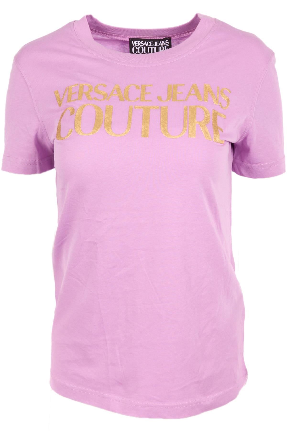 VERSACE JEANS COUTURE PURPLE COTTON T-SHIRT MEDIUM