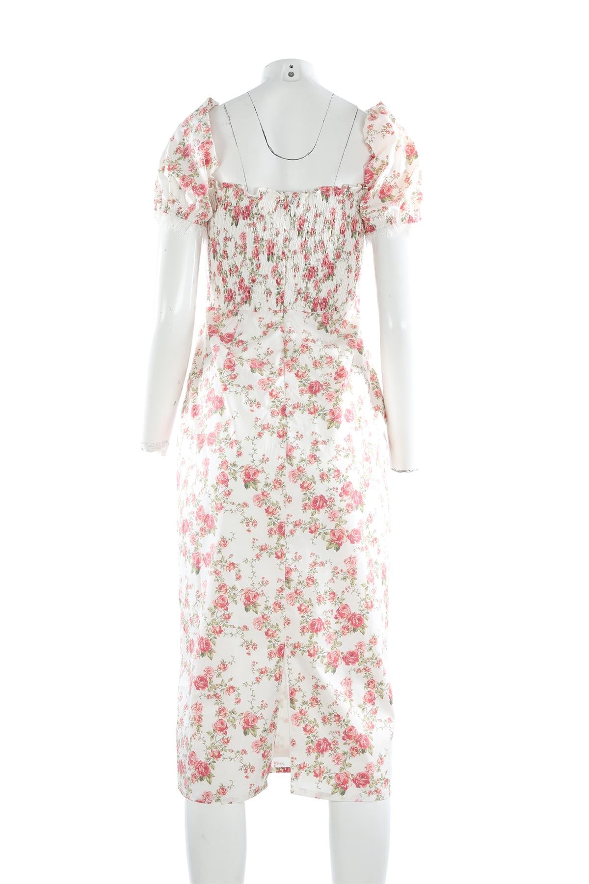 HOUSE OF CB MULTI COTTON MIDI DRESS MEDIUM
