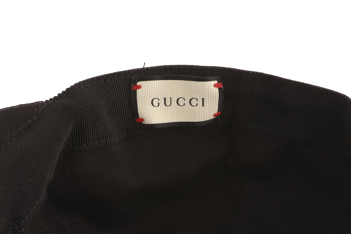GUCCI BLACK COTTON BASEBALL CAP LARGE