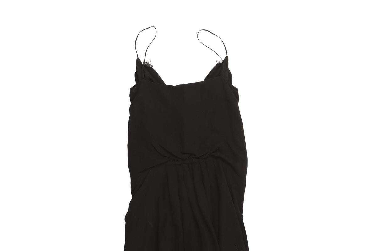 SAINT LAURENT BLACK SILK JUMPSUIT FR 36 UK 8