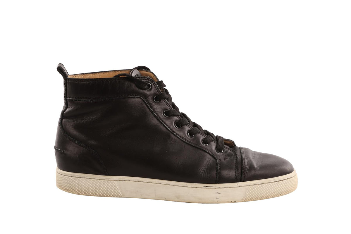 CHRISTIAN LOUBOUTIN BLACK LEATHER MEN'S SNEAKERS EU 44 UK 10