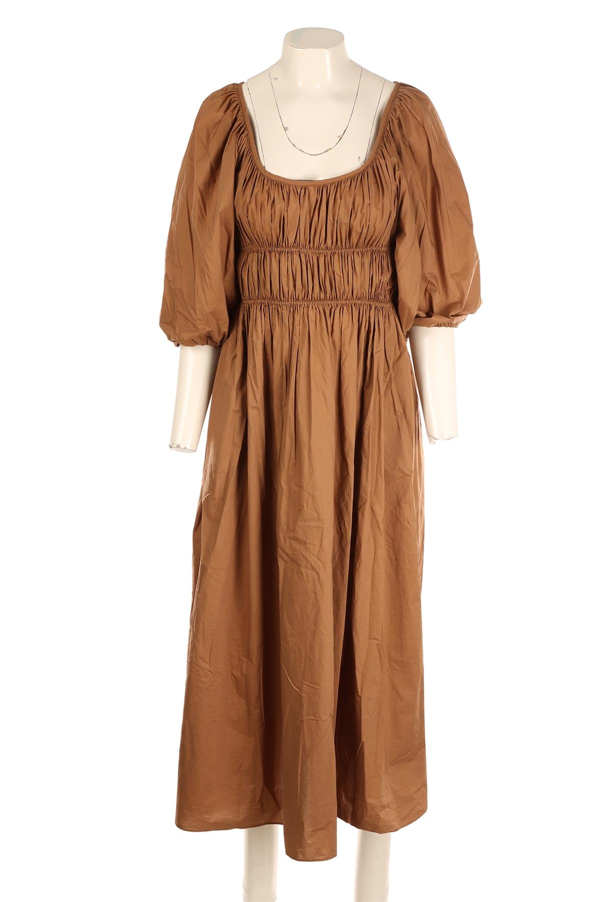MATTEAU BROWN COTTON MAXI DRESS UK 10
