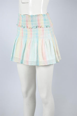 LOVESHACKFANCY MULTI COTTON MINI SKIRT SMALL