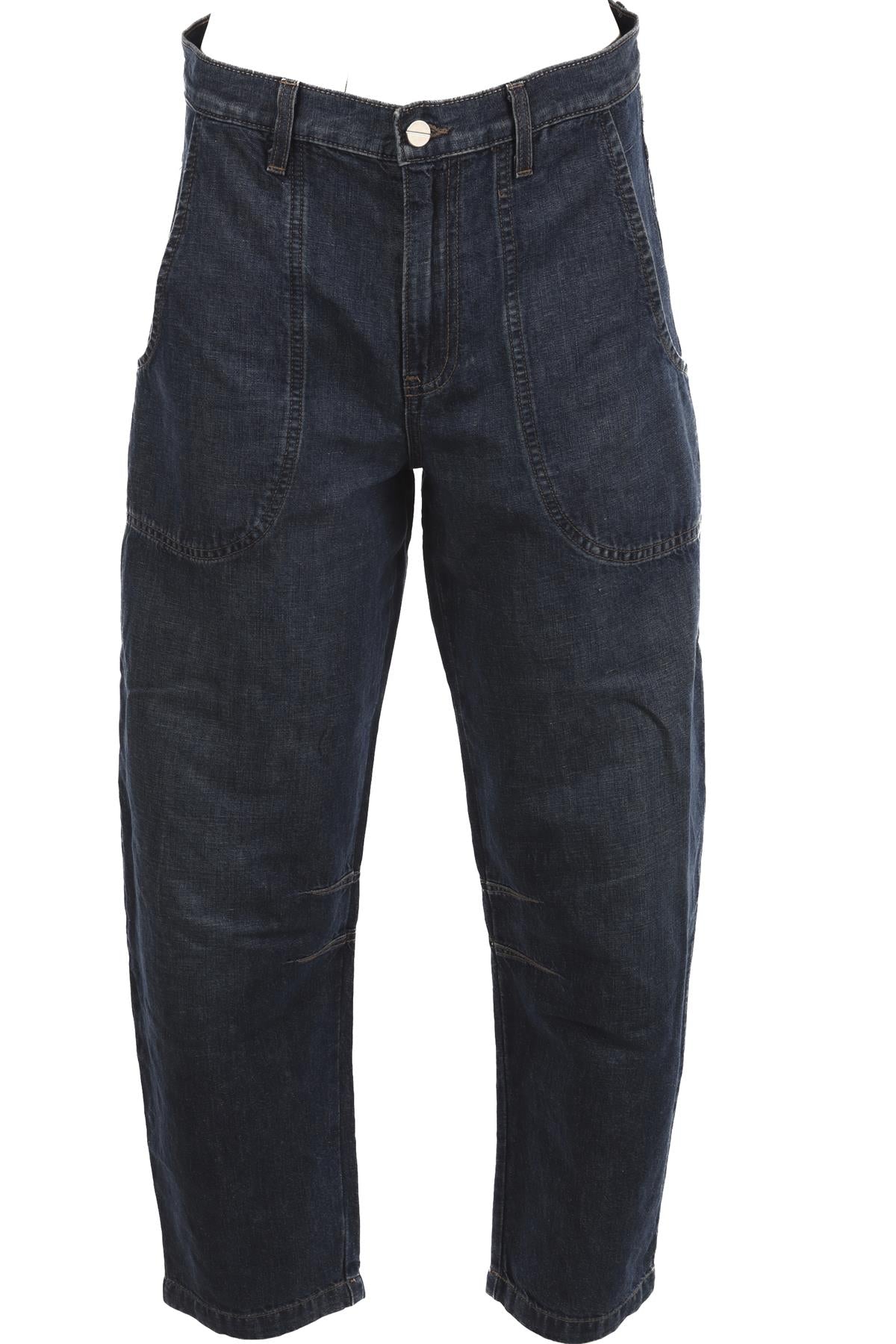 TWP BLUE HIGH RISE BARREL LEG JEANS W25 UK 6-8