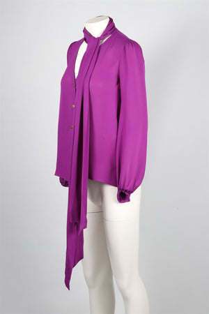 EMILIO PUCCI PURPLE SILK TOP IT 40 UK 8