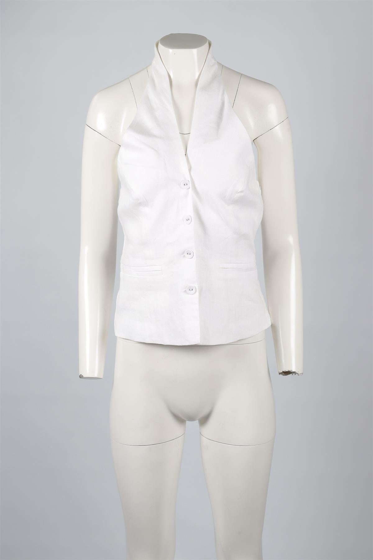 REFORMATION WHITE LINEN TOP US 4 UK 8