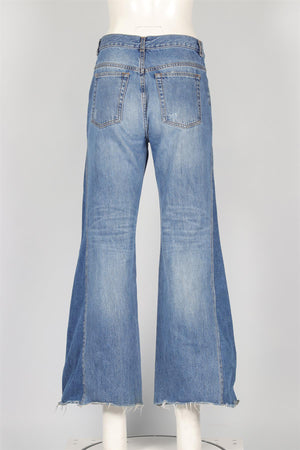 ME+EM BLUE HIGH RISE WIDE LEG JEANS W27 UK 8-10