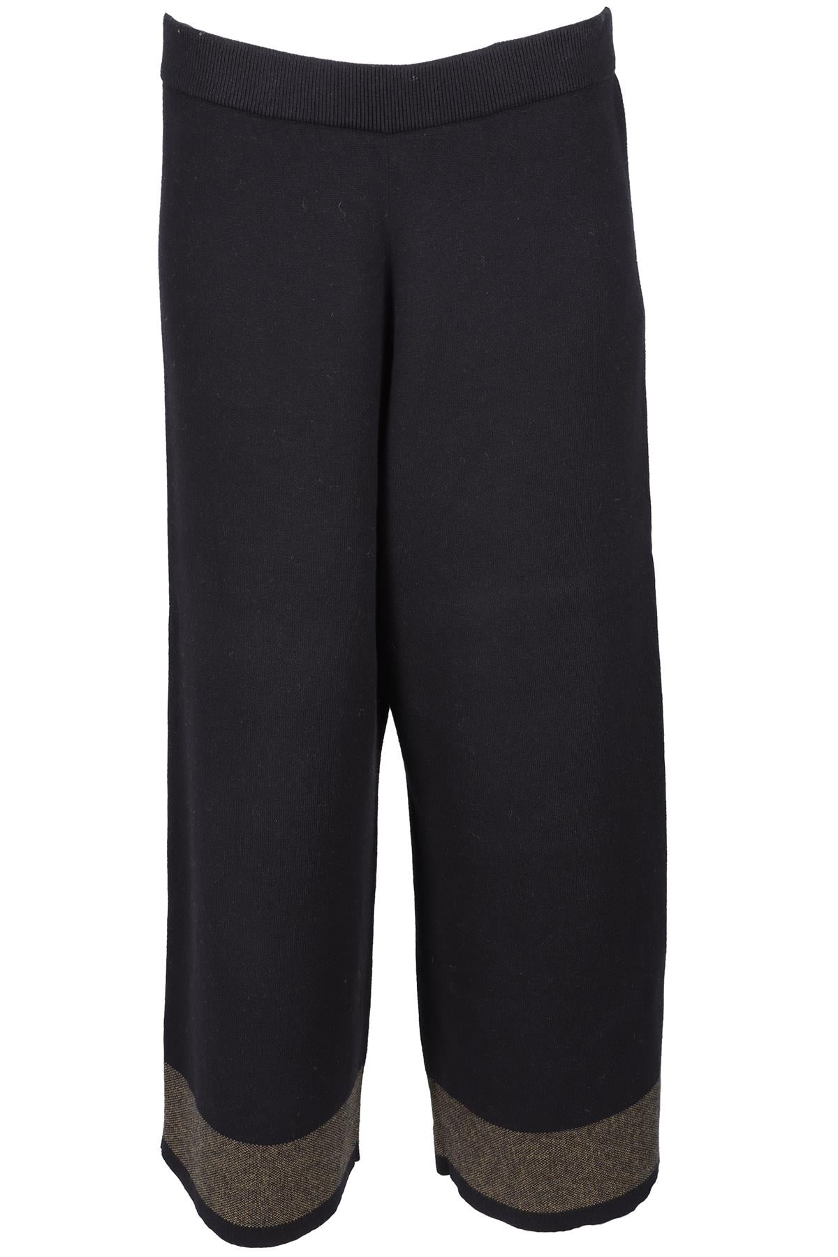 PROENZA SCHOULER WHITE LABEL BLACK COTTON WIDE LEG PANTS LARGE