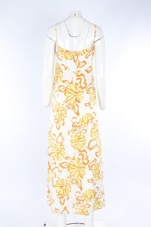 FAITHFULL THE BRAND YELLOW LINEN MAXI DRESS UK 16