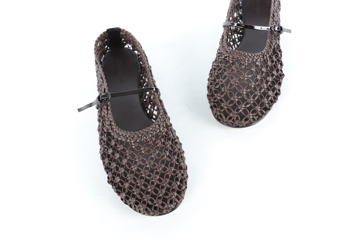 DEAR FRANCES BROWN LEATHER BALLET FLATS EU 38.5 UK 5.5 US 8.5