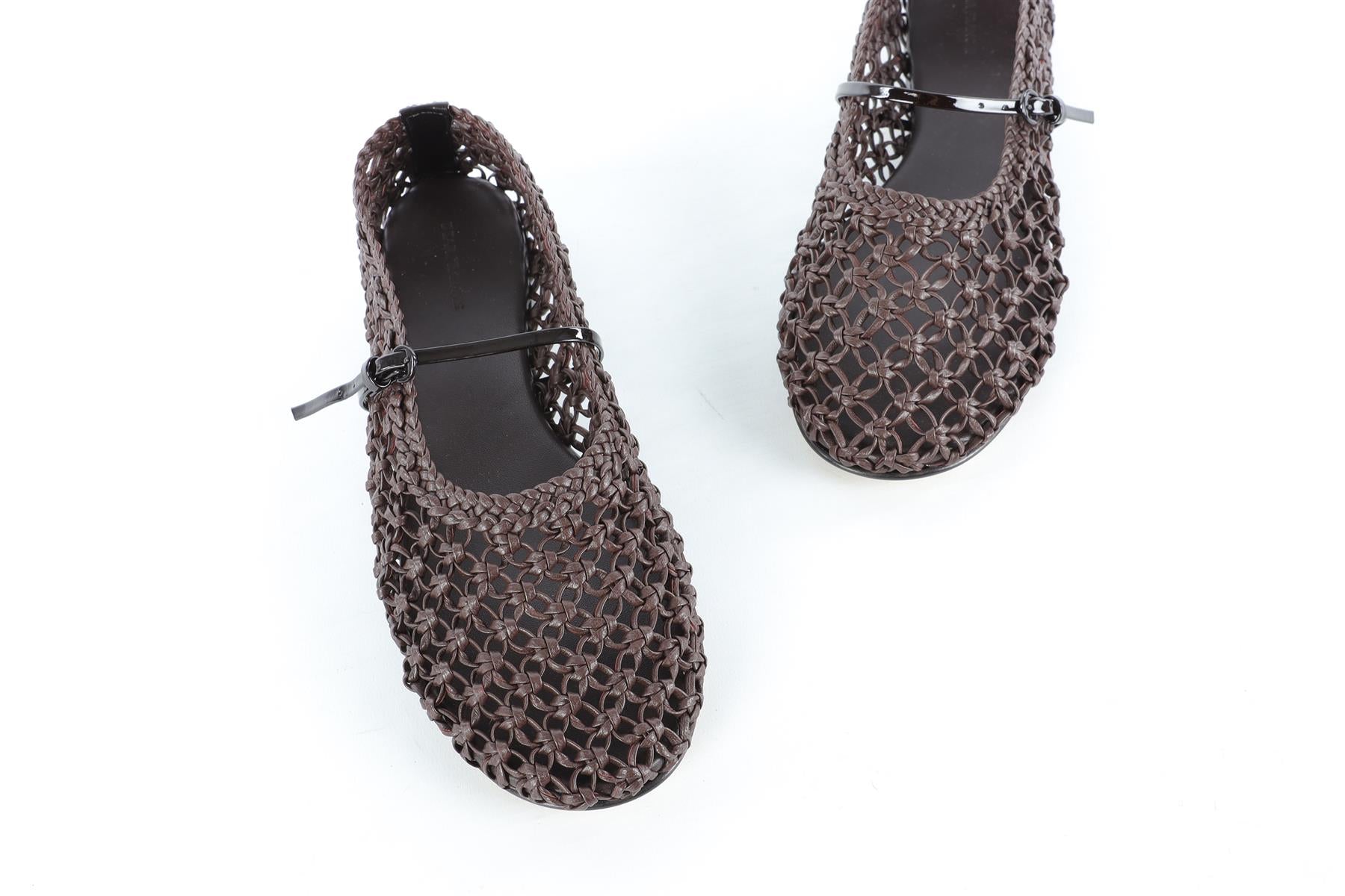 DEAR FRANCES BROWN LEATHER BALLET FLATS EU 38.5 UK 5.5 US 8.5